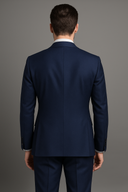 Navy Herringbone – Subtle texture for weddings