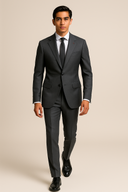 Charcoal Grey Plain Weave – For high-end business