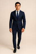 Deep Navy with Subtle Stripe – Quiet power