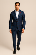 Mid-Blue Windowpane – Stylish subtle pattern