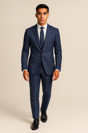 Navy with Chalk Stripe – Power suit vibe